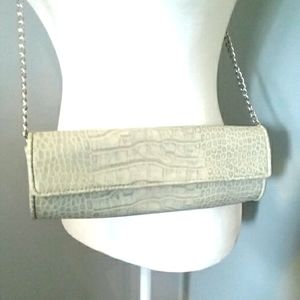 Faux Leather Croc Snake Clutch Barrel Shoulder Bag